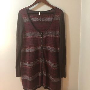 Free people maroon and chocolate sweater